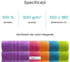 Prosop pentru corp Confort maxi, azuriu 100x180-cm 100% bumbac