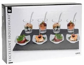 Set de servire pentru gustări EH 13 buc , square