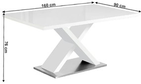 Zondo Masă de sufragerie 160 cm Farni (alb). 1015955