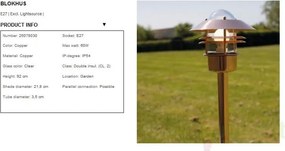 Stalp exterior H-92cm, IP54, Blokhus cupru 25078030NL