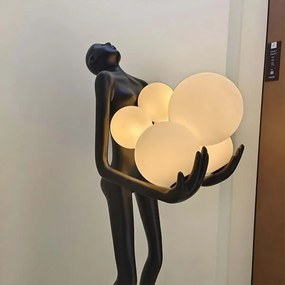 Immax 08808XL - Lampă de podea SILUETTE 6xE27/25W/230V 180 cm Human Ball