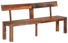 vidaXL Banchetă cu spătar, gri, 160 cm, lemn masiv de acacia