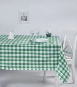 Fata de masa KARELI 260, verde/alb, bumbac, 160x260 cm