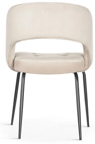 Scaun tapitat Lizbona crem/negru – H79 cm