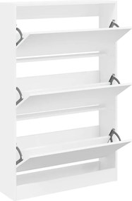 vidaXL Pantofar, alb, 80x21x125,5 cm, lemn compozit