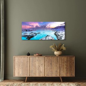 Tablou - Laguna albastră din Islanda (120x50 cm)
