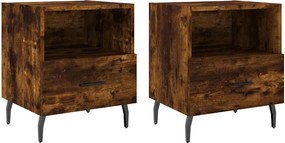 vidaXL Noptiere, 2 buc., stejar fumuriu, 40x35x47,5 cm, lemn compozit