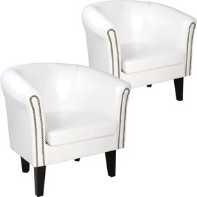 MIADOMODO Set fotoliu Chesterfield, 58 x 71 x 70 cm, alb