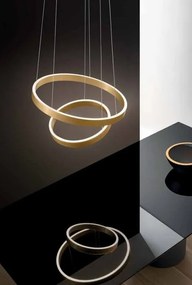 Lustra LED circulara cu 2 inele 60/40cm CRISEIDE, alb, negru sau auriu