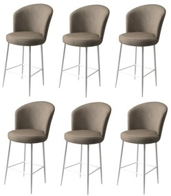 Set de scaune de bar Fora Cappuccino and White, 6buc., 6 buc.