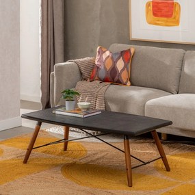 Măsuță de cafea neagră din metal 60x109,5 cm Oslo – Ixia