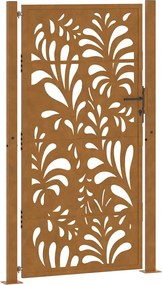 vidaXL Poartă de grădină 100x175 cm, oțel rezistent la intemperii, model ondulat