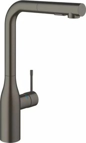 Baterie bucatarie cu dus extractabil Grohe Essence inalta antracit periat Hard Graphite