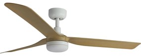 FARO PUNT M 33816WT-20 - Ventilator cu LED dimabil, 18W/230V, maro/alb, Ø 132 cm, WT+DO