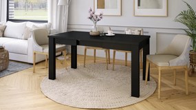 Mazzoni FONTE Negru Mat - MASĂ CLASICĂ DE BUCĂTĂRIE/LIVING EXTENSIBILĂ PÂNĂ LA 130 sau 155 cm!