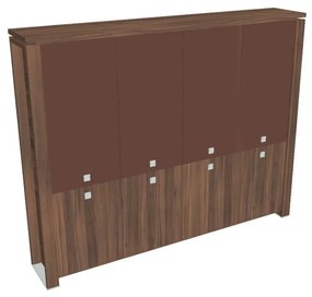 Dulap înalt Verno+ 260 x 46 x 210 cm, uși combinate, nuc / maro