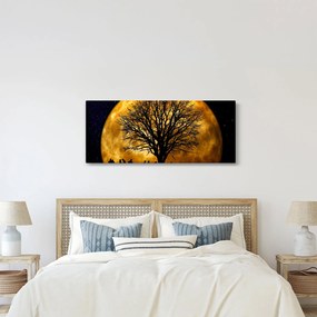 Tablou cu luna și siluete (120x50 cm)