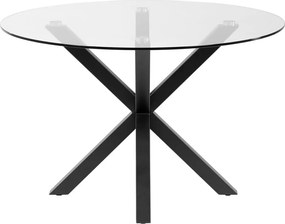Masă rotundă dining cu blat din sticlă Kave Home, ø 119 cm