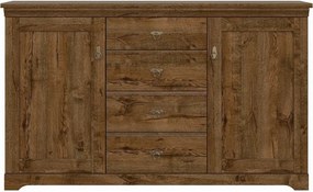 Comoda PATRAS KOM2D4S, stejar april, PAL, 153x45x93 cm