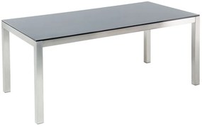 Set de masă pentru grădină Grosso (negru) (6 scaune gri). 1011731