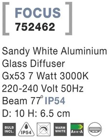 Spot aplicat de exterior IP54 FOCUS 10cm NVL-752462
