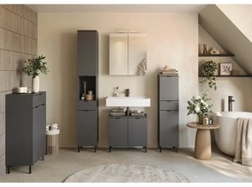 Dulap de baie gri antracit înalt, îngust 30x190 cm Arcena – Germania