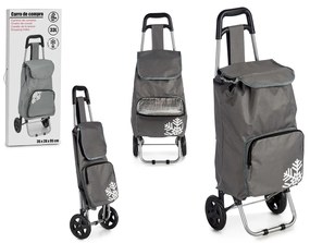 Carucior cumpărături cu compartiment termoizolant 33L 35 x 28 x 95 cm Gri