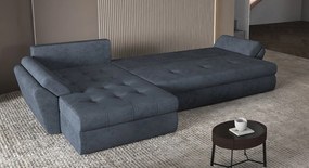 Colțar extensibil dumonde cu ladă de depozitare si sezut confortabil din spuma high-density, Loana XL Enjoy Antracit II 335x185 cm