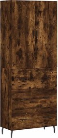 vidaXL Dulap înalt, stejar fumuriu, 69,5x34x180, lemn compozit