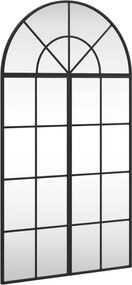 vidaXL Oglindă de perete, negru, 60x110 cm, arcuită, fier