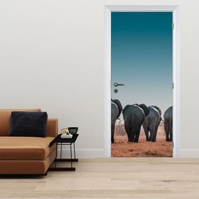 Fototapet pentru ușă - Plecarea elefanților (95x205cm)