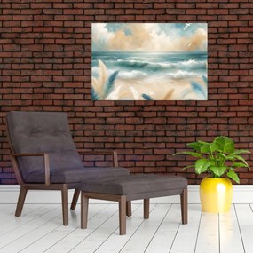 Tablou – Plajă pictată în culori delicate (90x60 cm)