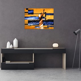Tablou pe sticlă picturii abstracte (70x50 cm)