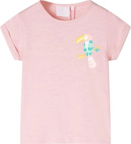 vidaXL Tricou pentru copii, roz deschis, 116