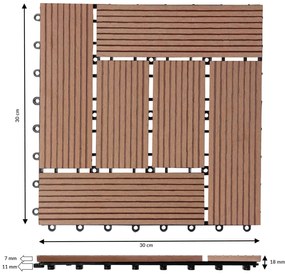 Deuba Placi WPC - set 11 piese, mozaic 30x30 cm