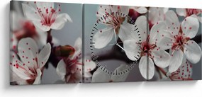 Tablou cu floare - roșie (cu ceas) (90x30 cm)
