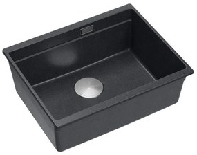 Chiuveta din granit Logan 100 negru metalic ventil crom