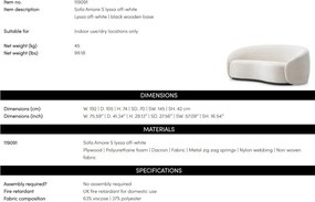 Canapea design elegant LUX Amore S, lyssa off-white