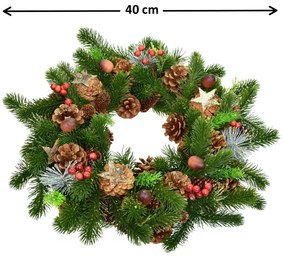 Coroană de Crăciun decorată din brad Winter Dream, 40 cm
