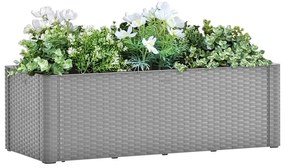 vidaXL Strat înălțat grădină sistem automat udare gri 100x43x33 cm