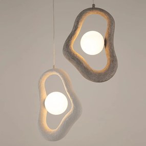 Veioza, Lampa de masa din Polirasina, Gri, Opus
