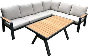 Set mobilier de grădină gri din aluminiu pentru 5 persoane Rotterdam – Rojaplast