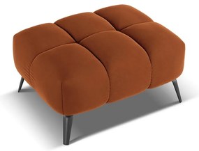 Taburet portocaliu cu tapițerie din catifea Nalu – Makamii