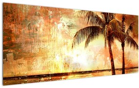 Tablou - Palmieri pe plajă (120x50 cm)