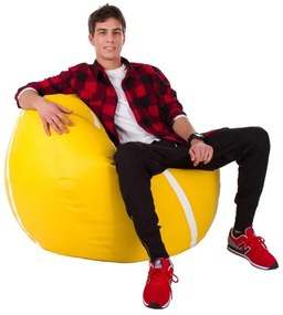 Fotoliu puf Tenis XXXL (Galben + Alb). 1054541