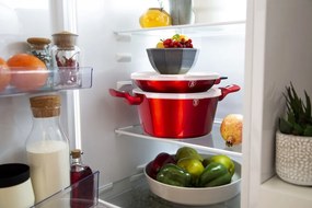 Set de oale marmorate 22 piese, manere detasabile Burgundy Metalic Line Berlinger Haus BH 7180