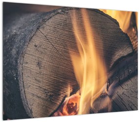 Tablou - Lemn în foc (70x50 cm)