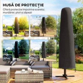 Outsunny Umbrelă de Grădină Offset cu Manivelă 3x3m Inclinabilă, Rotativă 360°, cu Bază în Cruce și Husă, din Aluminiu, pentru Terasă Piscină, UV30+, Bej | Aosom Romania
