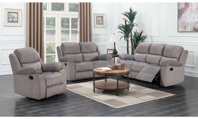 Set Recliner Tropez 3L+2L+1L, 208x100x94 cm, Stofa, Gri