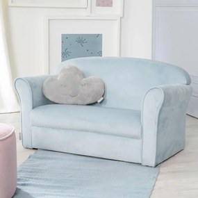 Canapea pentru copii albastru-deschis cu tapițerie din catifea 78 cm Lil Sofa – Roba